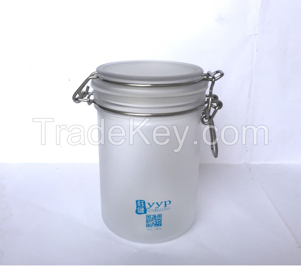 PET Clear Plastic Latch Top Square Jar