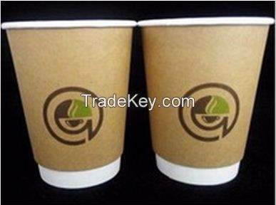 double wall disposable logo printed coffee paper cup customer design custom logo coffee shop