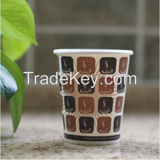 7.5oz, custom printed paper coffee cup, single wall disposable paper cup, customized