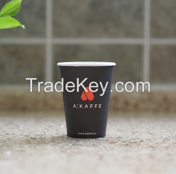 hot selling single wall disposable paper cups for hot drink dark blue high quality, custom logo design