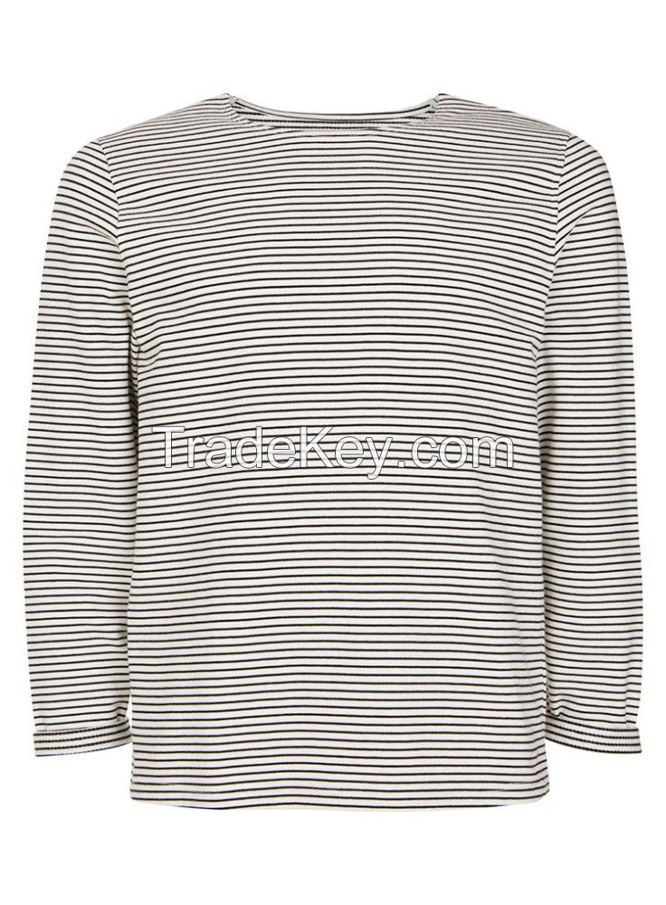 slim fit mens striped long sleeve cotton tee shirts