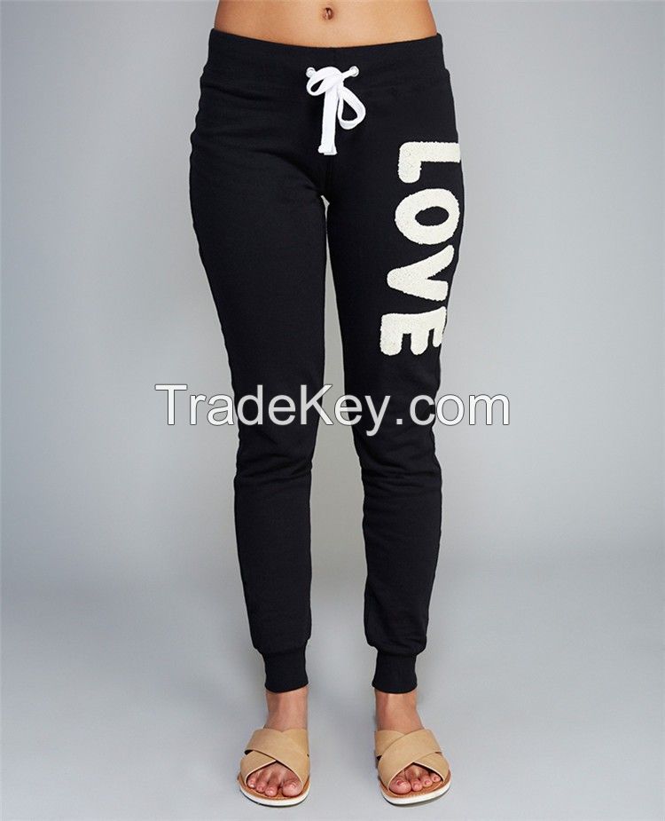 latest fashion embroidery causal lady pants customized 