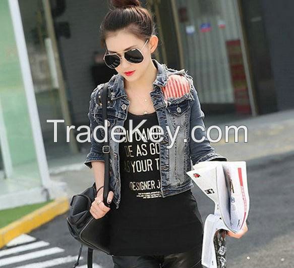 Super quality new arrival ladies denim jacket 