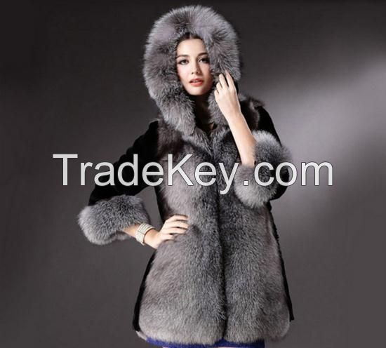 Hot Sell for Wholesale Women Coats Winter 2016 Ombre Clothing Ladies Faux Fur Coats