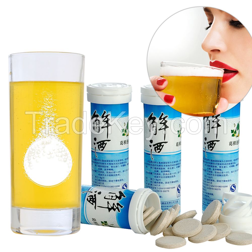 anti-hangover effervescent tablet with herbal extract