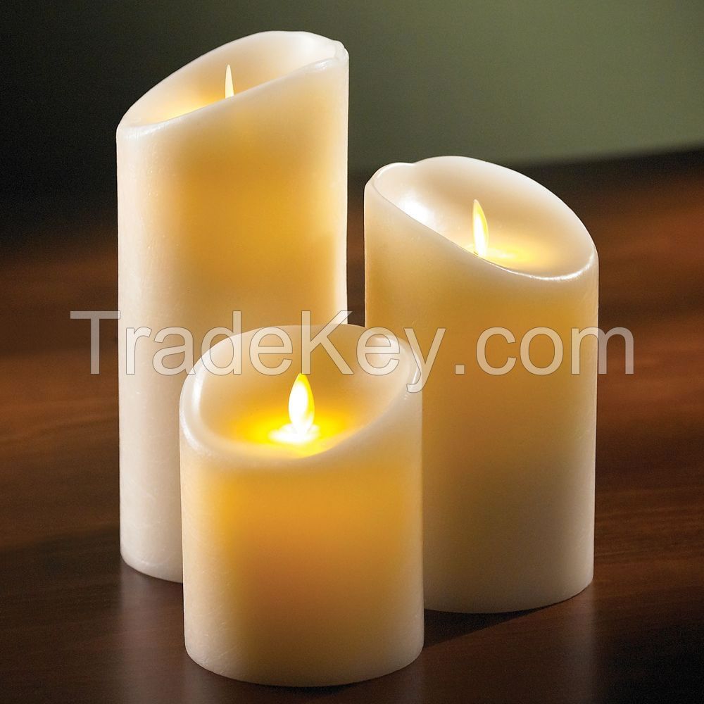 flameledd led wax candle with flickering flame and remote control ,Timer function 