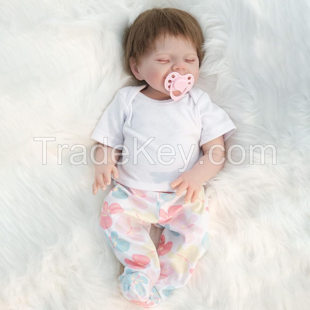 Lifelike Reborn Baby Dolls - 20 Inch Soft Full Vinyl Body Realistic-Newborn Sleeping Baby Girl Doll with Toy Accessories Gift