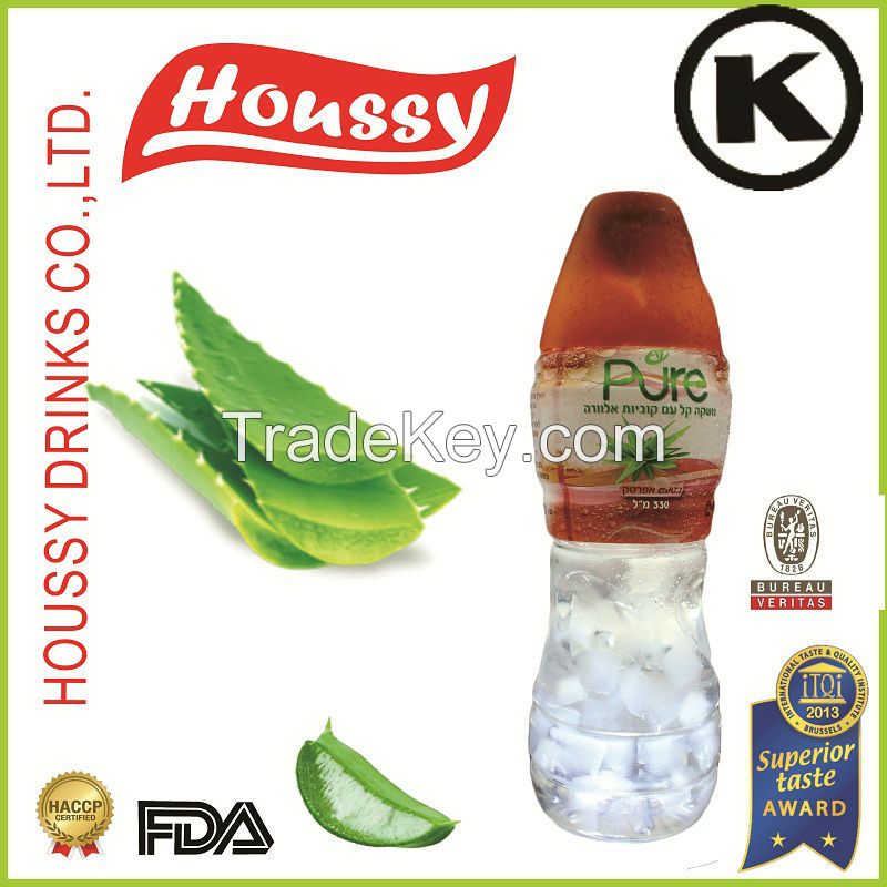 [Houssy Aloe Vera Juice] Kosher Peach and Blueberry Flavor Aloe Soft Drink