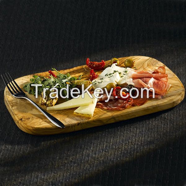 Olive Wood Rustic Breakfast Plate