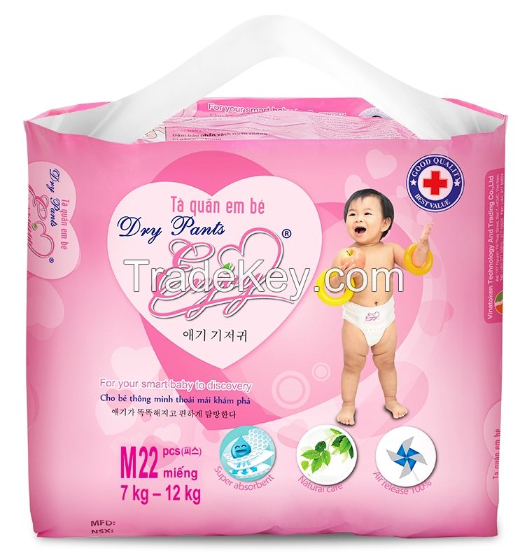 Baby pull-up diapers/ dry pants from Vietnam supplier