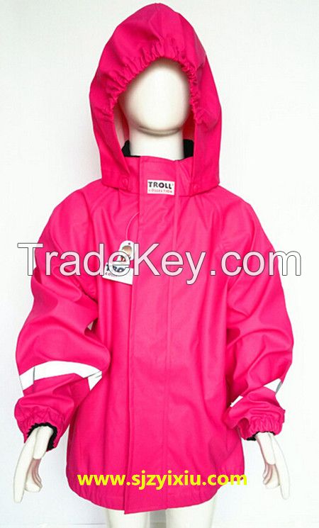 children pu raincoat