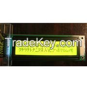 STN 20 x 2 Character LCD Module, Yellow Green Backlight