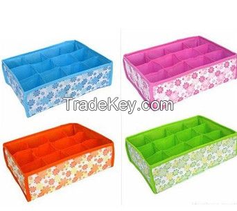 Hot Sale Folding 12 Grid Storage Box For Bra, Underwear