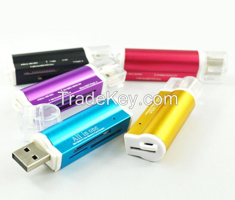 All In One multifunction Memory Card Reader aluminium Lighter Shaped