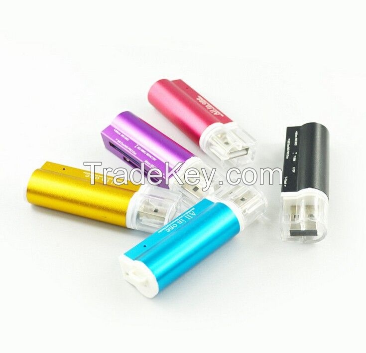 All In One multifunction Memory Card Reader aluminium Lighter Shaped