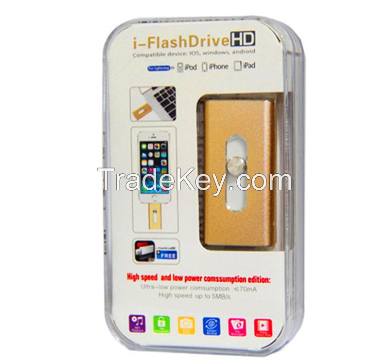 Real capacity 8GB-16GB-32GB-64GB OTG USB3.0 Flash Drives Memory sticks For iPhone 6s 5 iPad iPod 8pin i flash drive OTG U Disk