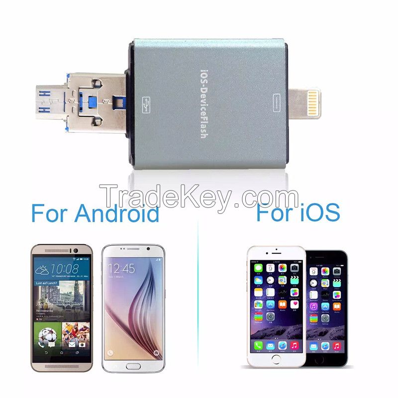 OTG USB 3.0 Flash Drives External Storage 8GB-16GB-32GB-64GB Memory Sticks Pendrive OTG U Disk for iPhone 6S 6 5 Android PC