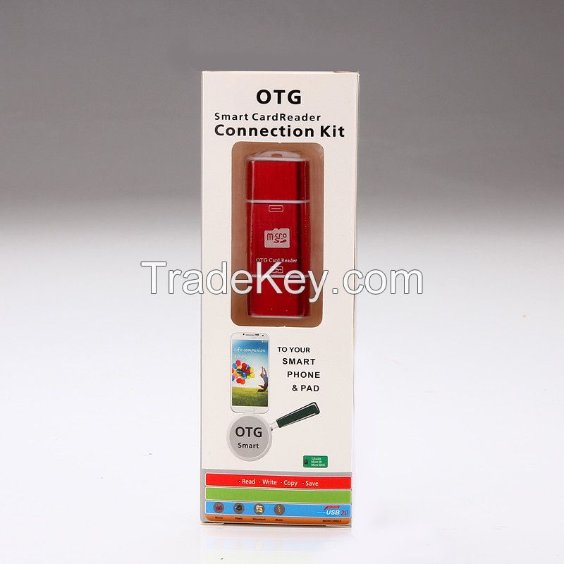 2 in 1 OTG Card reader USB Male To Micro USB OTG Adapter With TF/SD Card Reader For Android Smartphone Tablet