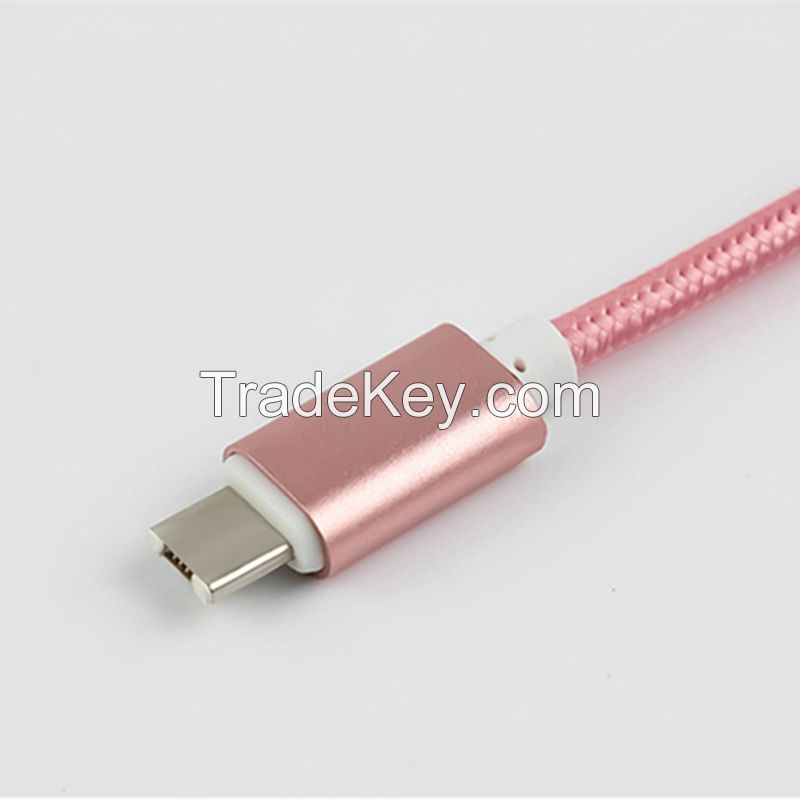 1M Fabric Braided 2 in 1 Micro USB Cable Data Sync USB Cable For Samsung Galaxy S7 iP6/6S Cell phone