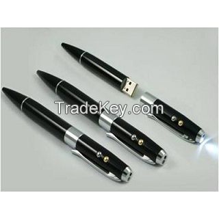 Metal Pen U disk Multifunction pen With LED lights USB creative Infrar