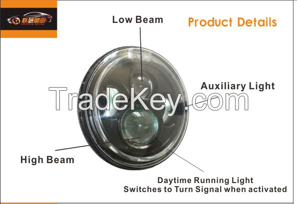 LED Halo Headlight for Jeep Wrangler Harley