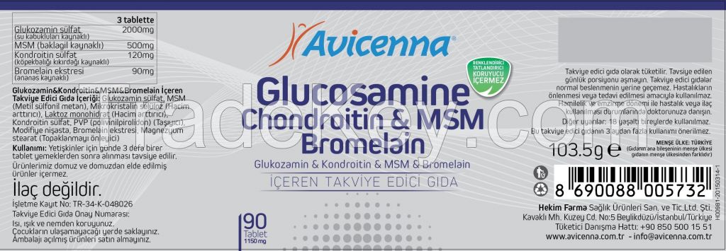 Glucosamine Chondroitin MSM Bromelain Tablet For Strong Joints and Cartilage