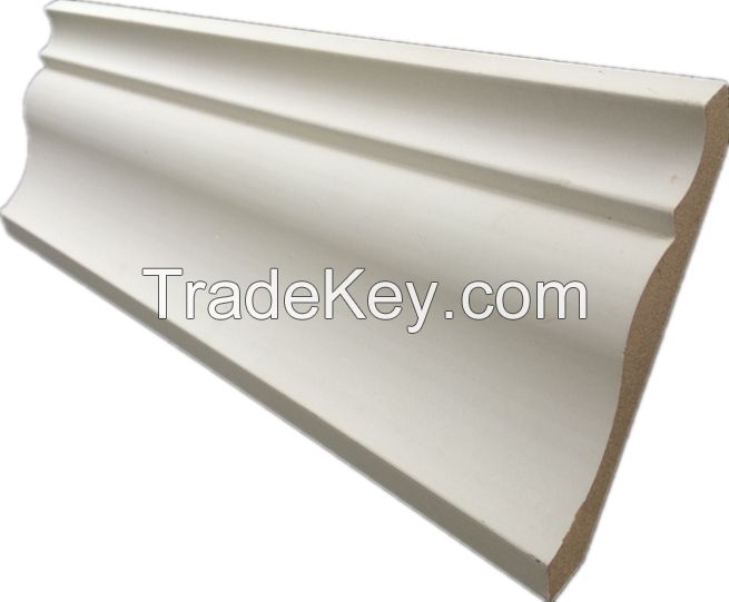 white color mdf moulding coated with gesso in twice