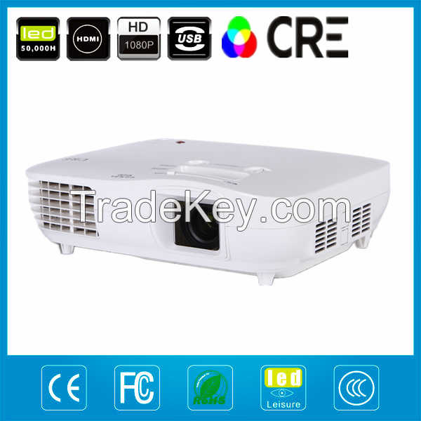 3LED+3LCD full 1920*1080 HD projector home theatre beamer/CRE X2000