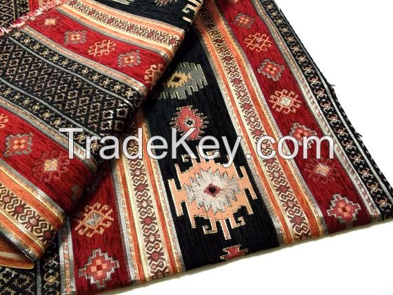 ANATOLIAN DESIGN OTTOMAN STYLE CHENILLE FABRICS-KIBRIS1