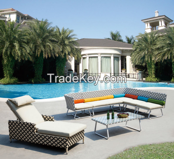 Milan Outdoor flower wicker Garden sectional rattan Corner Sofa/lounge rattan furniture