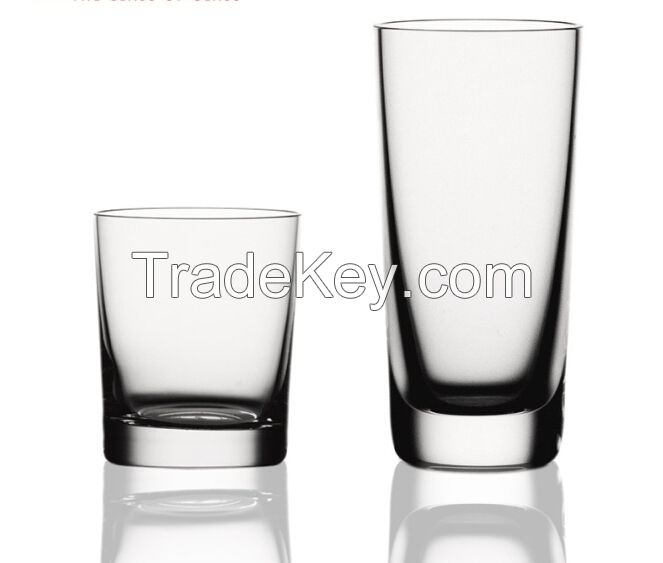 wholesale decal crystal glass tumblers round glass tumbler slanted glass tumbler