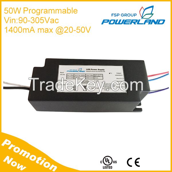 50W Programmable 0-10V/PWM Clock Dimming Led Driver