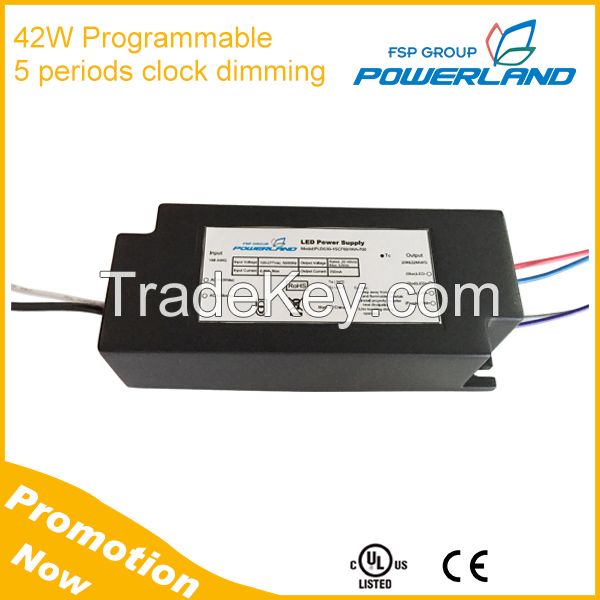 42W Programmable 0-10V/PWM Clock Dimming Led Driver