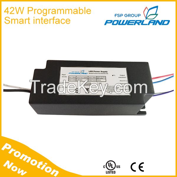 42W Programmable 0-10V/PWM Clock Dimming Led Driver