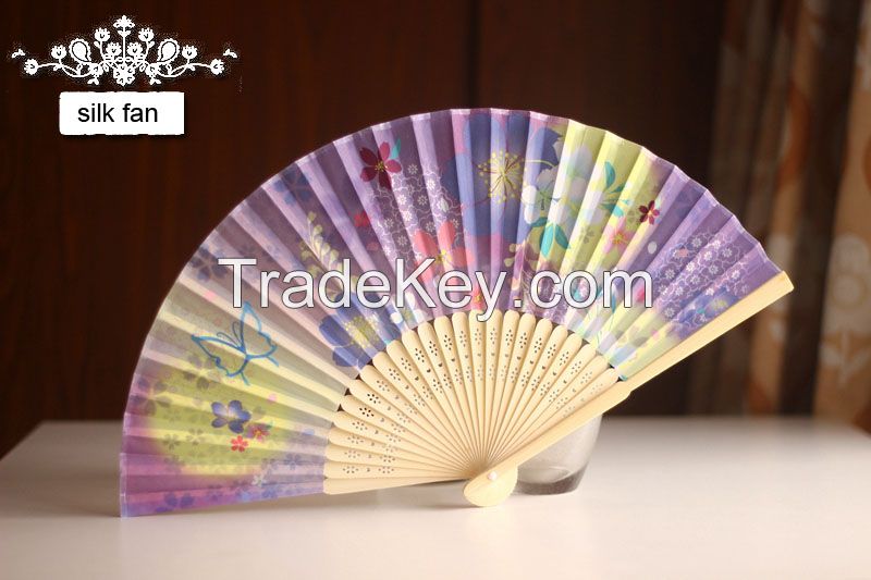 hand-made silk bamboo fan