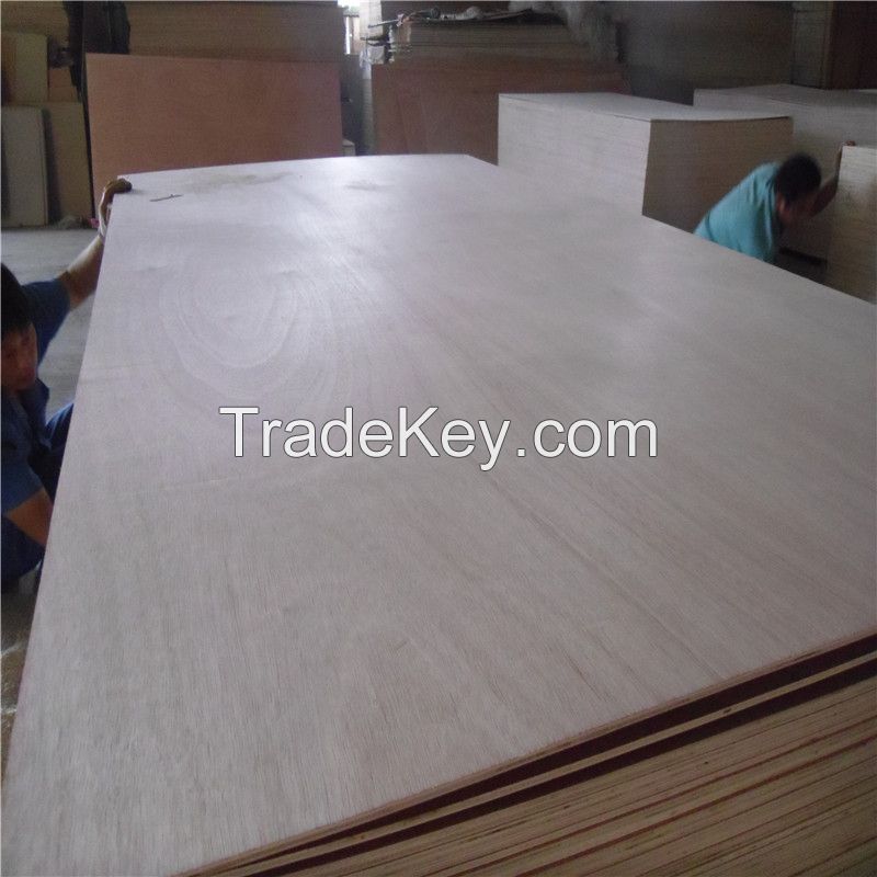 Supply 6mm furniture grade okoume plywood