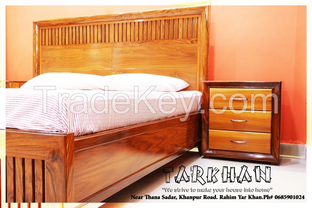 Rose Wood Full Solid Bedset