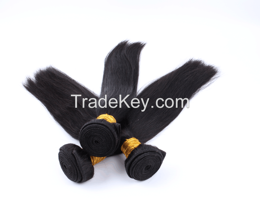 6A Grade Virgin hair Brazilian Hair weave Straight natural color