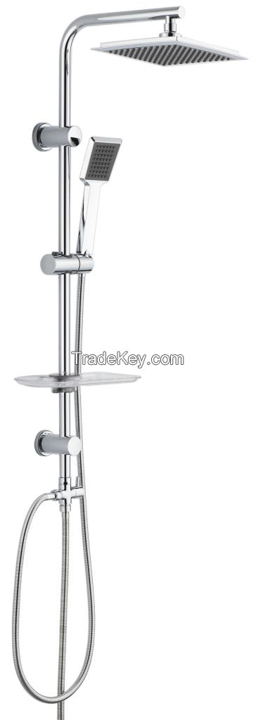 China Yuyao Stainless Steel Tube Wall Mounted Bathroom Rain Shower Set