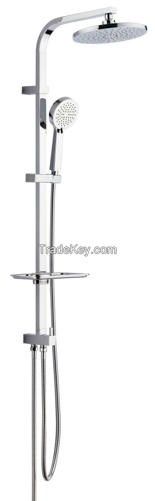 China Yuyao Stainless Steel Tube Wall Mounted Bathroom Rain Shower Set