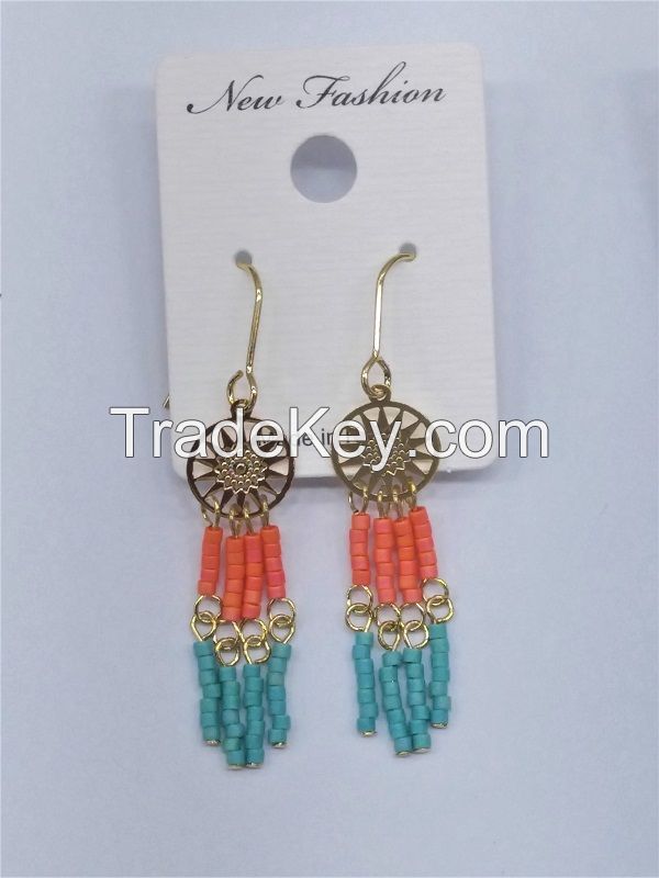 beads earring, Korea Agent, sun shape earring, mix color earring