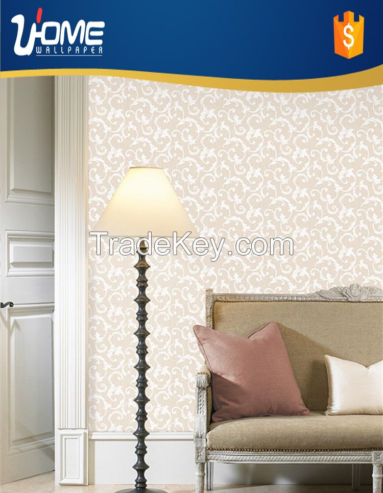 Uhome 2015 hot sale classic style arabic design wall paper for living room