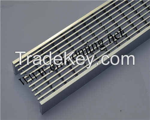 Long stainless steel floor drain