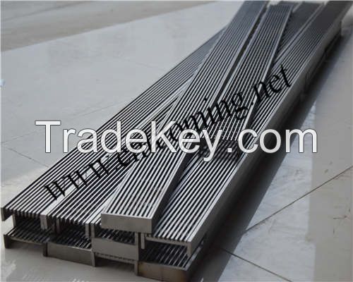 Long stainless steel floor drain