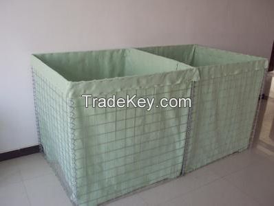 Defensive barrier flood wall gabion retaining wall