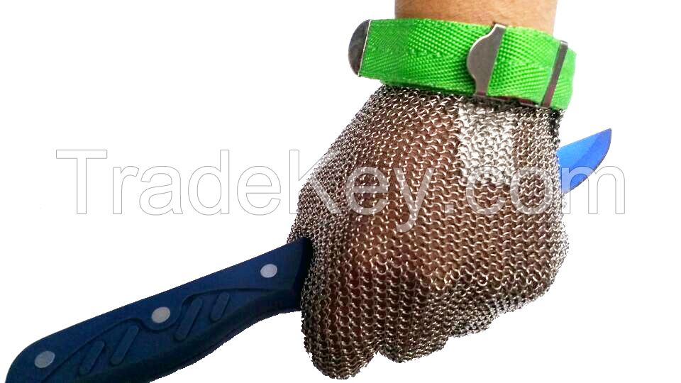 Stainless steel ring mesh gloves