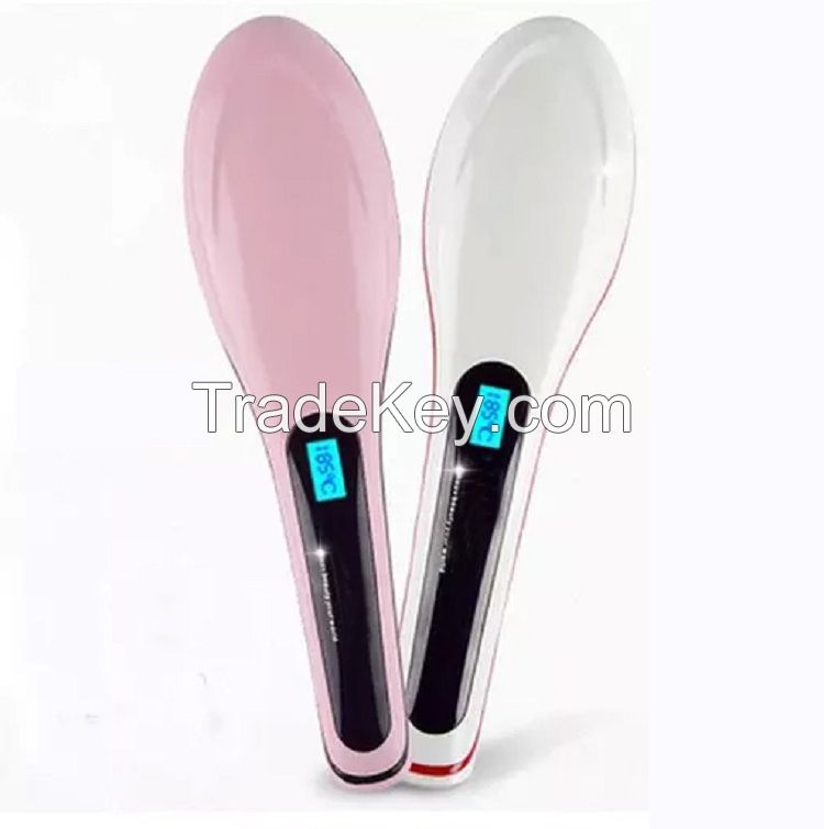 NEW automatic anion conditioner hair straightener comb electric shock massage brush LCD display iron straightening hair brush