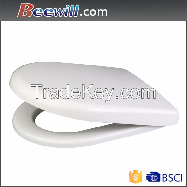 Thermoset plastic / urea/ duroplast masterial WC slow close D shape toilet seat replacement of brands toilet seat cover