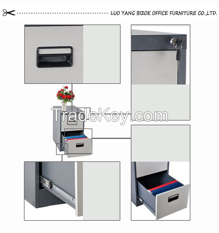 high quality office furniture black handle steel filing cabinet