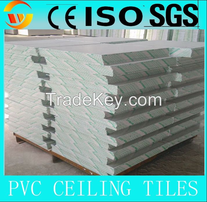 PVC laminated gypsum ceiling tiles